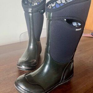 BOGS Women's Plimsoll Tall US8 black Wellington Waterproof Rain Snow Boots